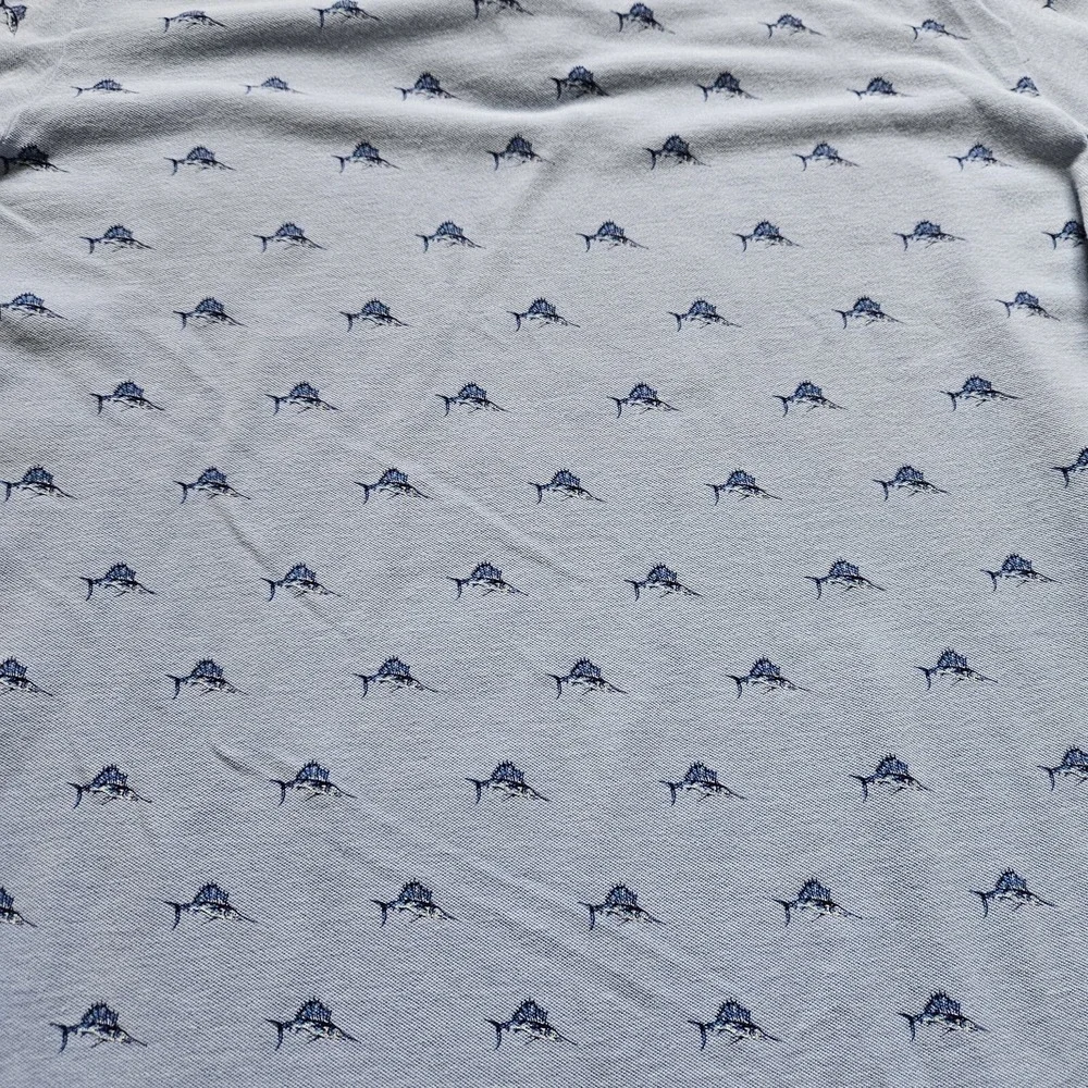 VTG Polo Golf Ralph Lauren Shirt Mens XL Blue Sailfish All Over Print Marina